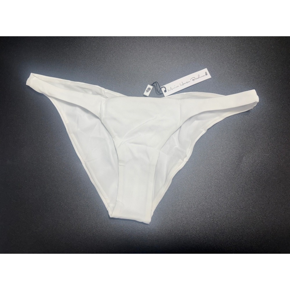 Monica Hansen Beachwear NWT Forever Pearls Nude Ribbed Full Coverage‎ Bottom L